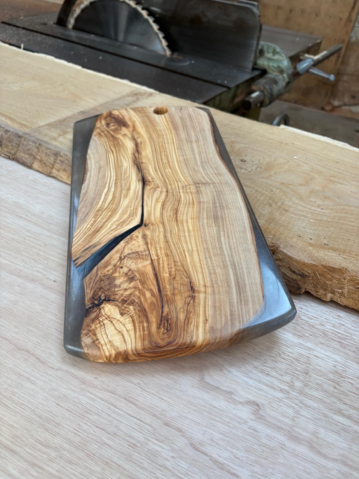 Smoky Black Olive Resin Serving Board