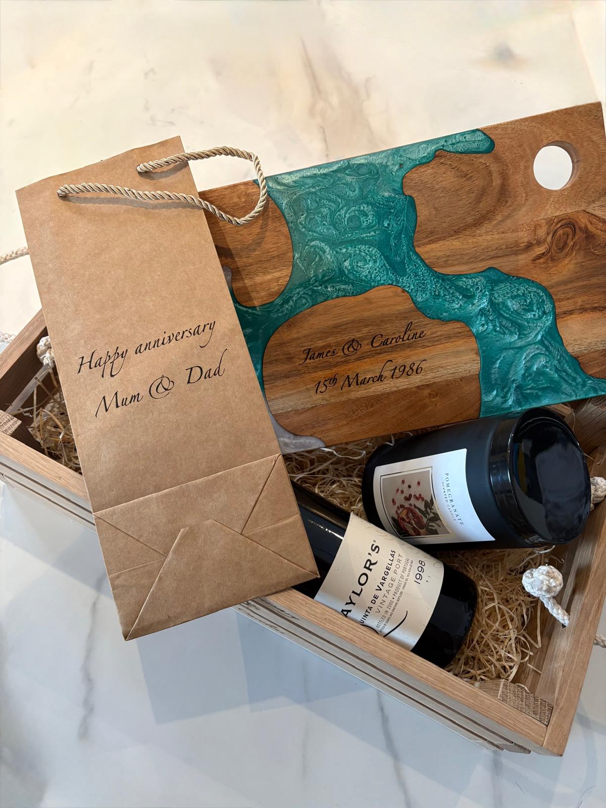 Handcrafted Wood & Epoxy Resin Charcuterie Board – 20cm x 37cm