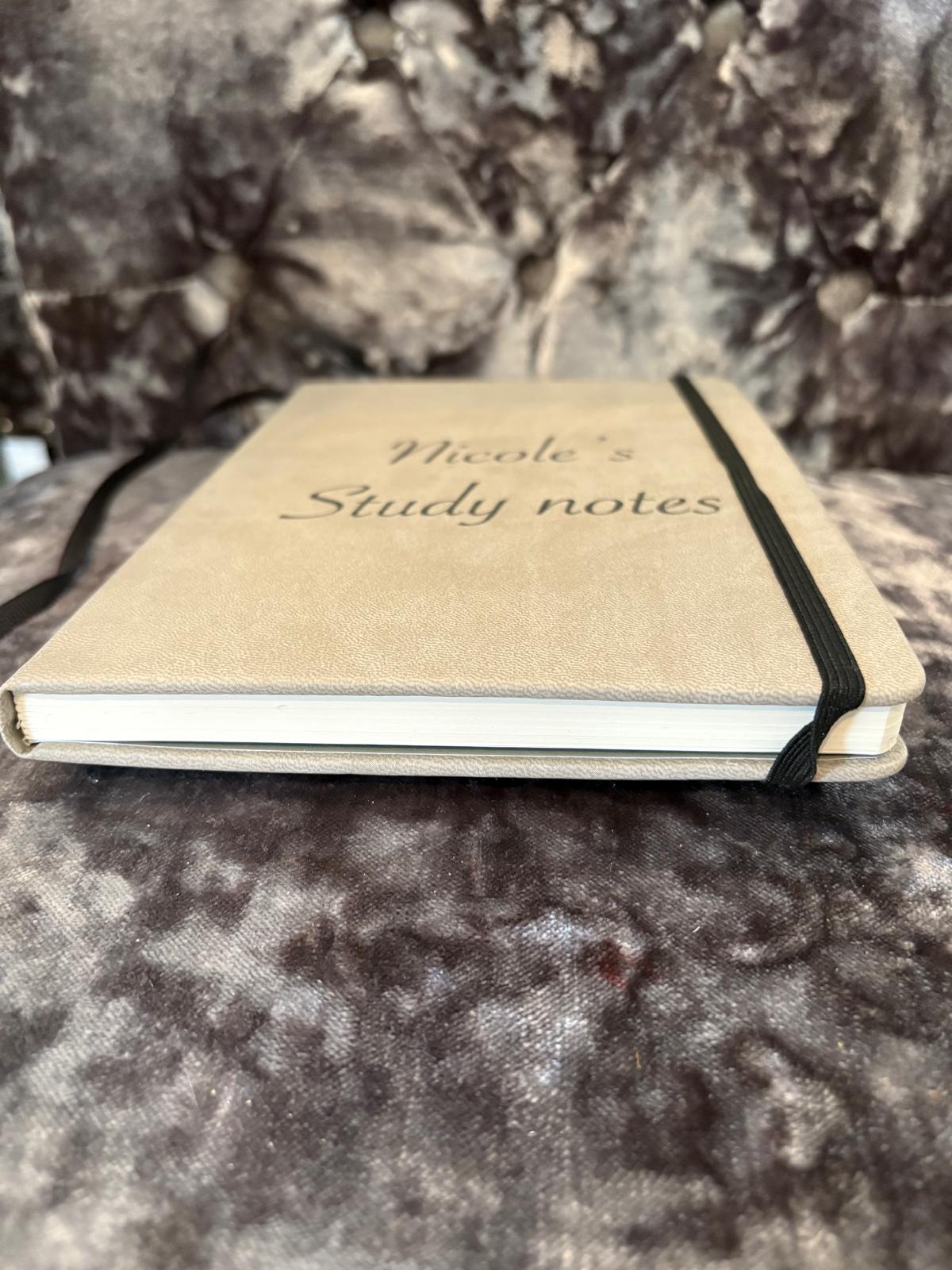 Personalized A5 Gray Notebook – 208 Lined Pages ✨🖊️