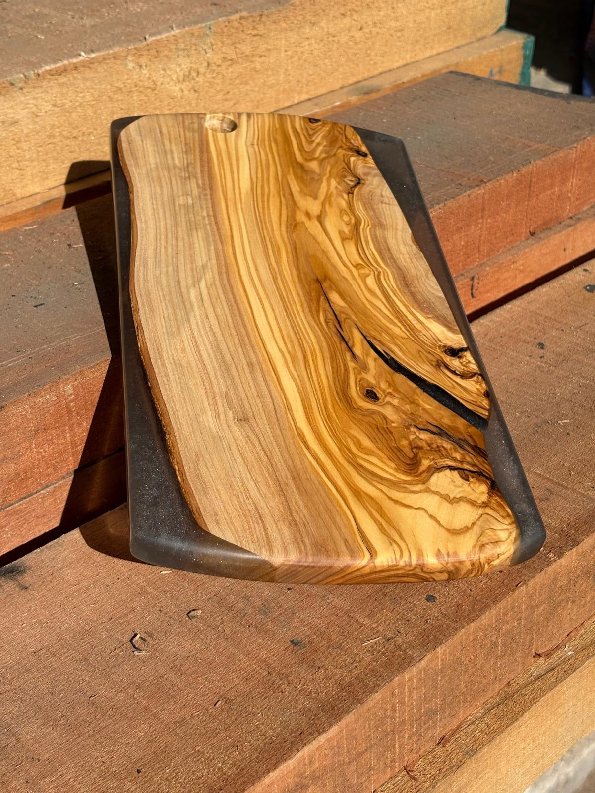 Smoky Black Olive Resin Serving Board