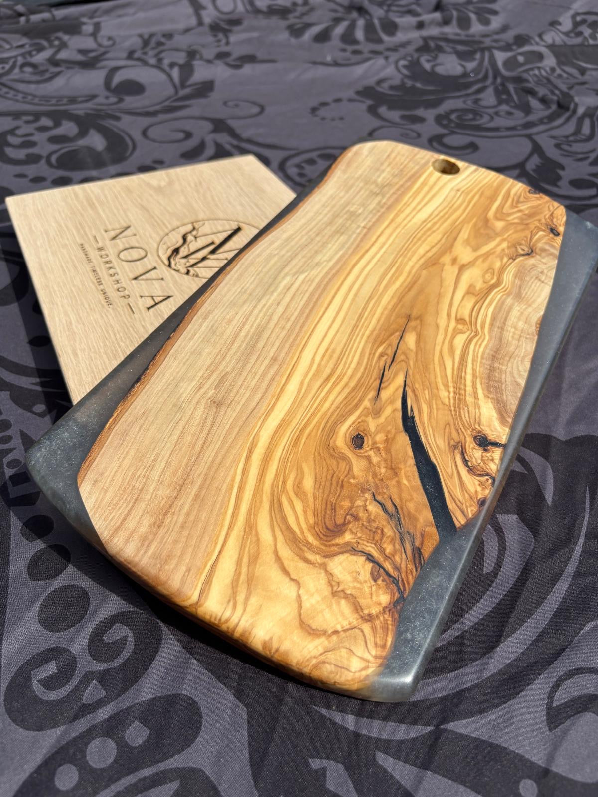 Smoky Black Olive Resin Serving Board