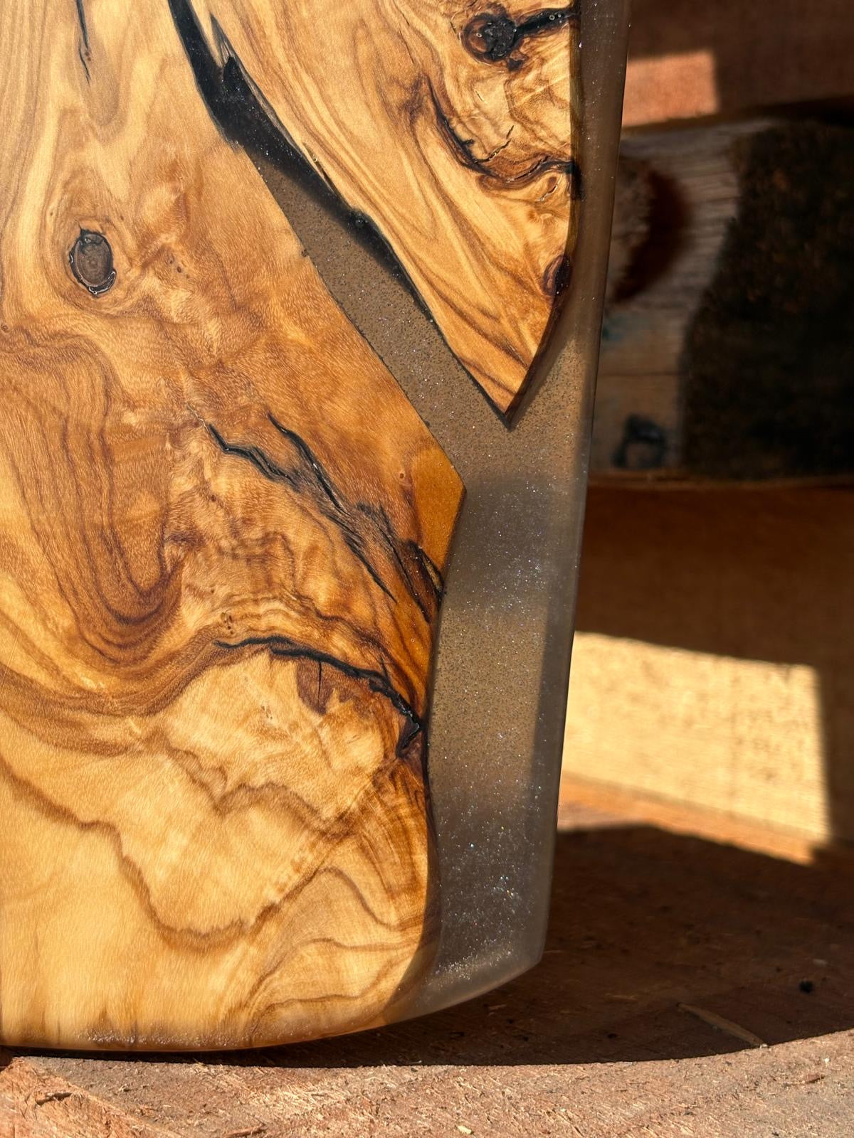 Smoky Black Olive Resin Serving Board