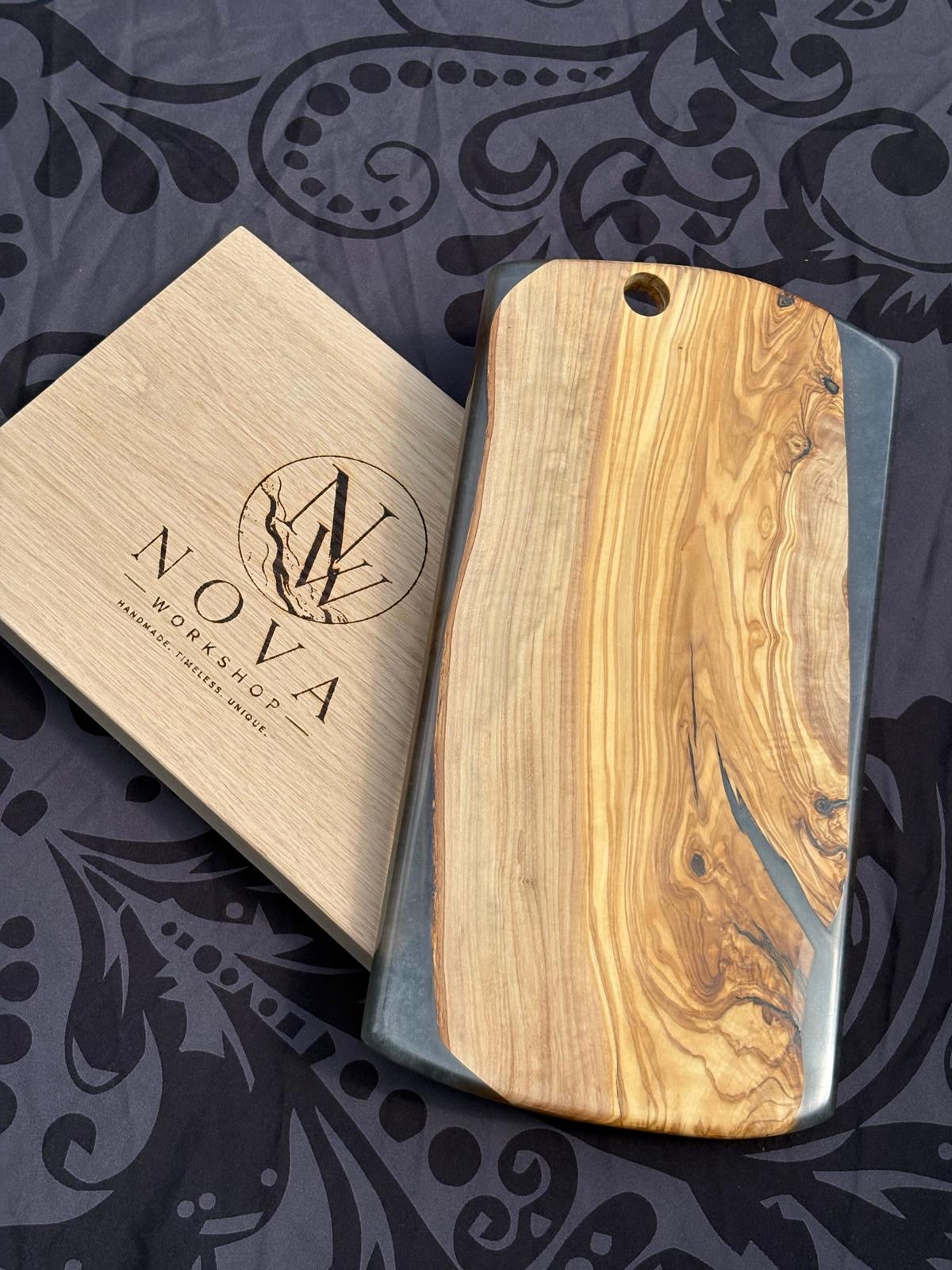 Smoky Black Olive Resin Serving Board