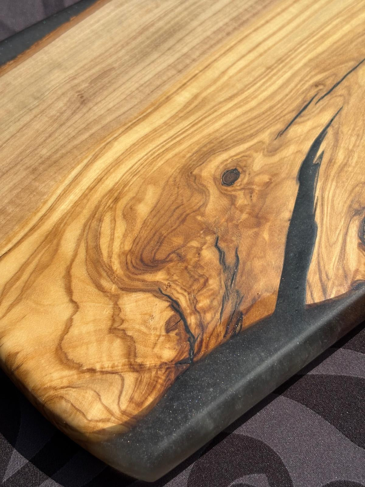 Smoky Black Olive Resin Serving Board