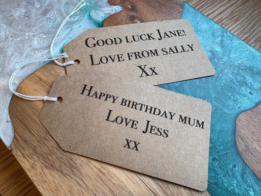 Personalized Brown Card Gift Tags – Perfect for Any Occasion! 🎁✨